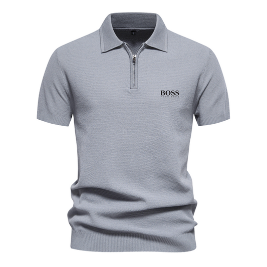Polo ΒOՏՏ™ a manica corta con mezza zip